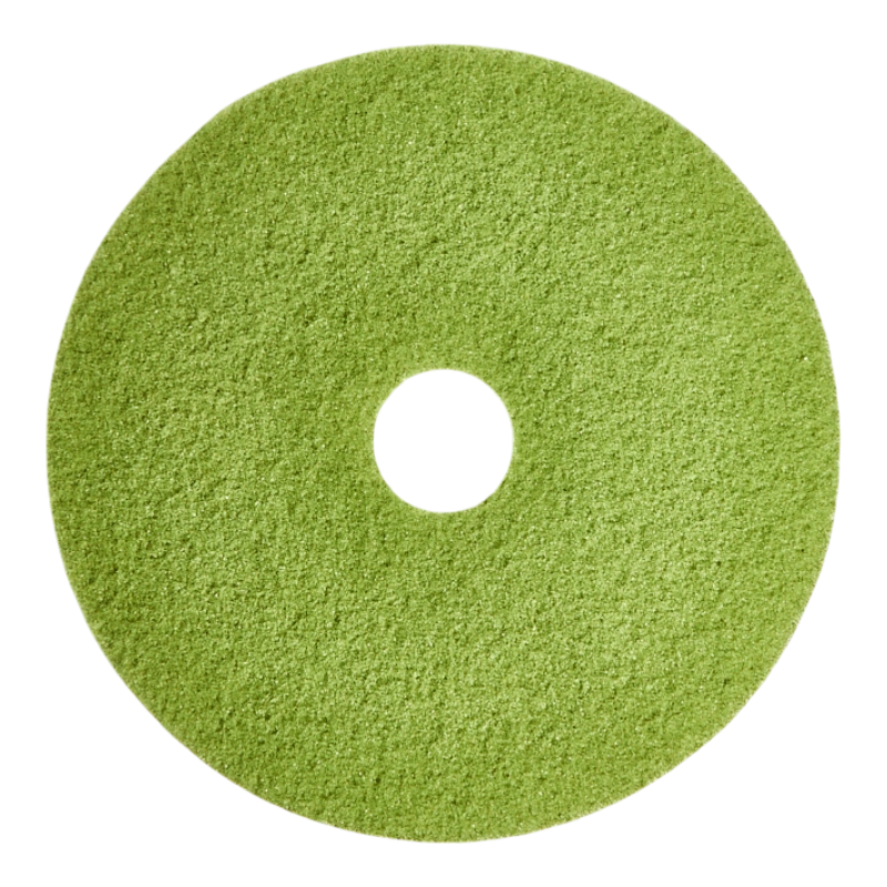 Green floor pad for scrubbing with a scrubber-dryer