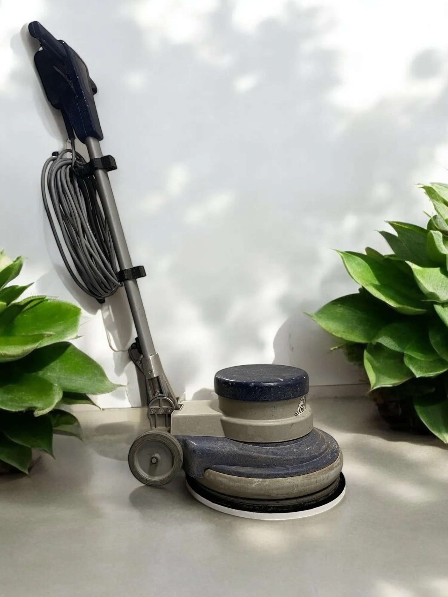 Single disc machine for polishing concrete floors